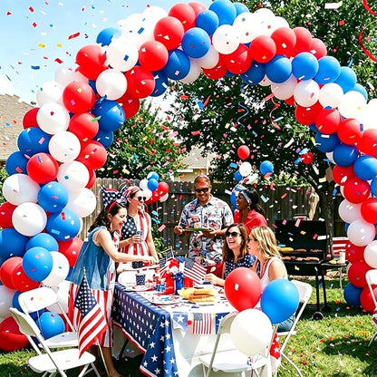100pcs Red White and Blue Latex Balloons 12 Inch 4th of July Balloons - Image 4