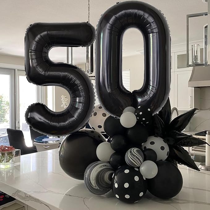 Number Balloons Black Party Balloon - Image 6