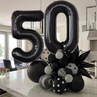 Number Balloons Black Party Balloon - Image 6