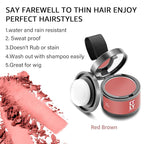 Root Touch Up Gray Shadow Powder for Thinning Hair, Eyebrows, and Beards (Red Brown)