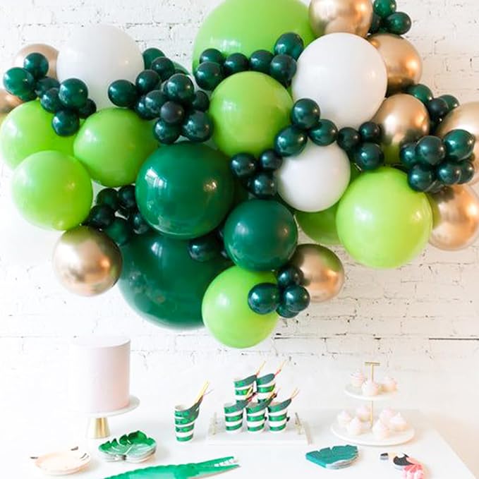 PartyWoo Dark Green Balloons 100pcs Emerald Forest Green Color | 5 Inch Balloons - Image 8