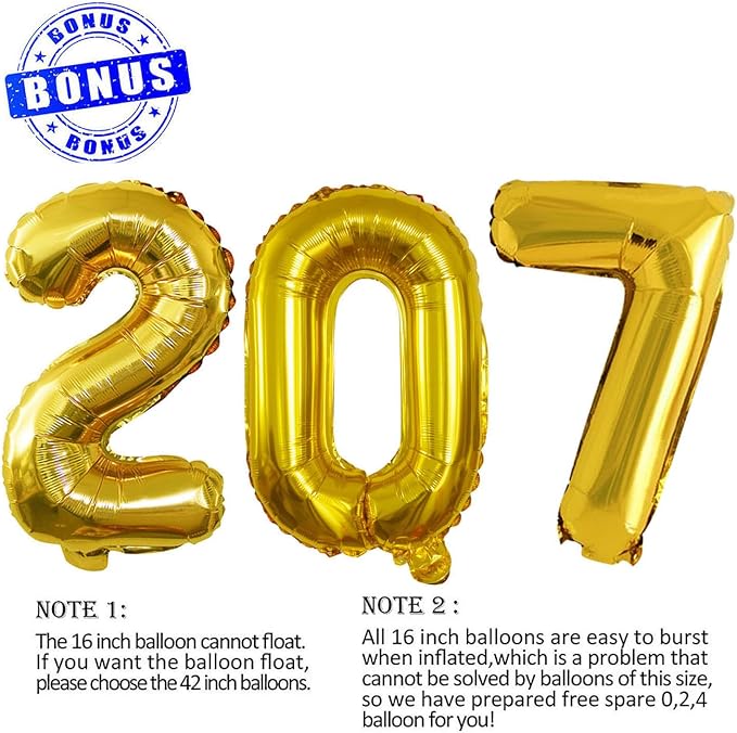 Gold 2027 Foil Number Balloons for 2027 New Year Eve Festival Party Supplies - Image 4