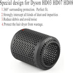 LGEGE Hair Dryer Outer Filter Replacement Compatible with Dyson Supersonic Hairdryer HD03 HD01 HD08, Blow Dryer Accessories (Black Color)