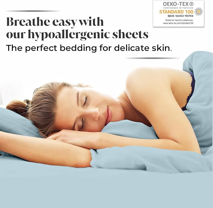 Luxury Bamboo Market |King Envelope Pillowcase Set | 100% Viscose Made from Bamboo | Organically Grown | Ultra Soft | Cooling | 2pcs [Spa Blue]