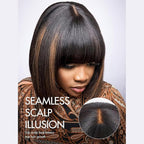 Bob Wig 100% Virgin Human Hair Wigs Glueless 2.5x1 Lace Closed F1B/30 Color Short Bob Human Hair With Bangs Ready To Go Straight bob wig human hair（10 Inch bob wig）