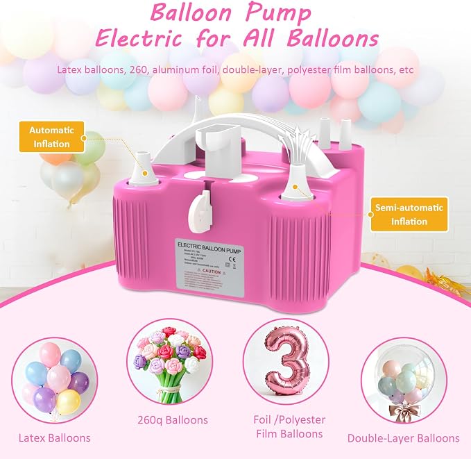 4-in-1 Balloon Pump Electric Balloon Pump Inflador De Globos Electrica Sports - Image 2