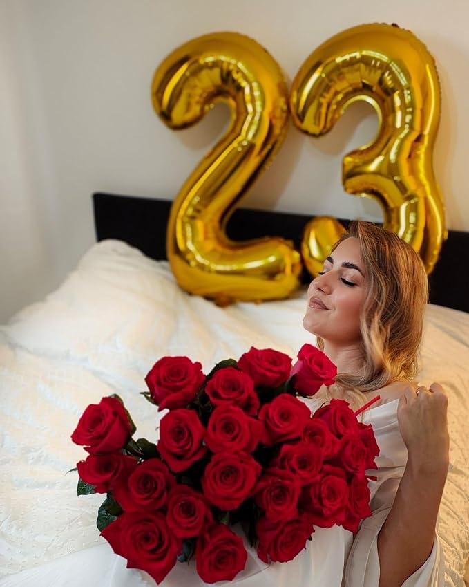 Number Balloons 40 Inch Gold 19 Balloon - Image 4