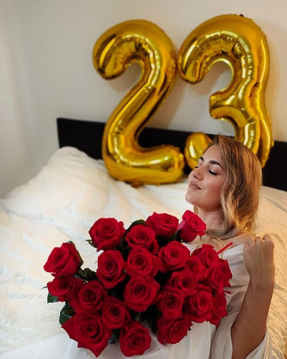 Number Balloons 40 Inch Gold 19 Balloon - Image 4