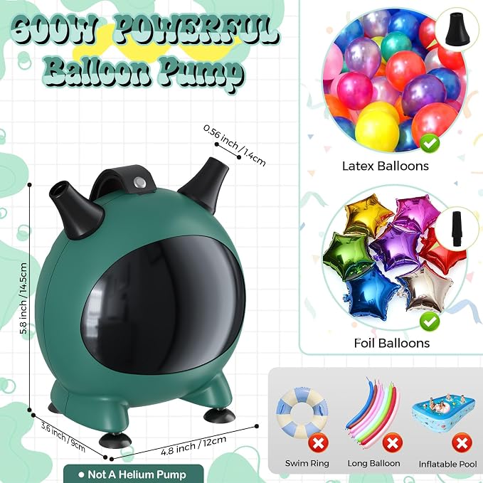 Balloon Pump Electric, Portable Balloons Inflator Air Pump - Image 2