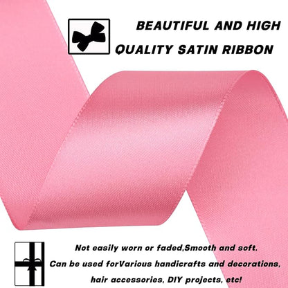 1-1/2 Inch 30 Yards Rose Gold Solid Satin Ribbon - Image 3