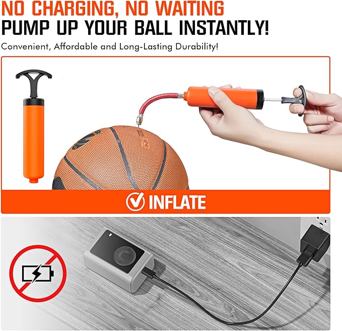 Ball Pump, Ball Pump for Sport Balls, Soccer Ball Pump, Hand Pump - Image 2