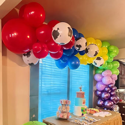 Red Yellow Blue Balloons, Toy Theme Balloon, Dog Paw Cow Print Balloons Blue - Image 4
