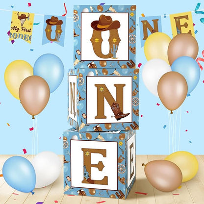 Honoson 3 Pcs My First Rodeo Balloon Boxes by Honoson
