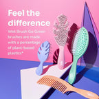 Wet Brush Go Green Curl Detangler Hair Brush, Black, Ultra-Soft IntelliFlex Detangling Bristles Glide Through Tangles with Ease, Great For Curls, No Split Ends & Pain-Free for Wet or Dry Hair