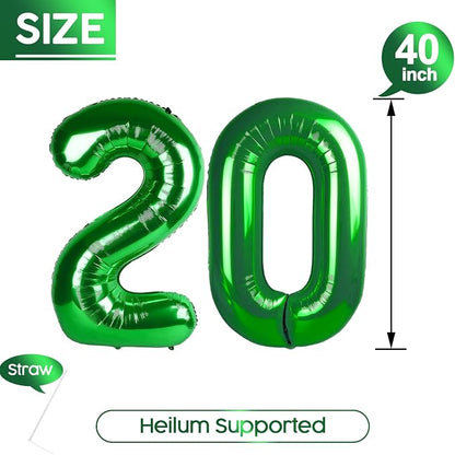 20 Balloon - Green Birthday Number Balloons, 40 Inch Decorations Men Women | - Image 5