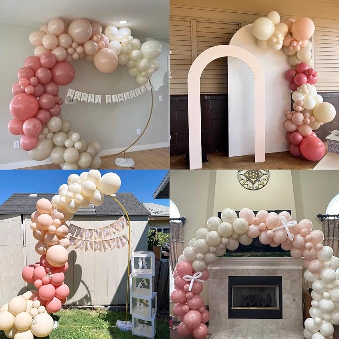 Pink White Balloons Rose Gold Blush White Balloon 60pcs 12inch Latex Helium - Image 6