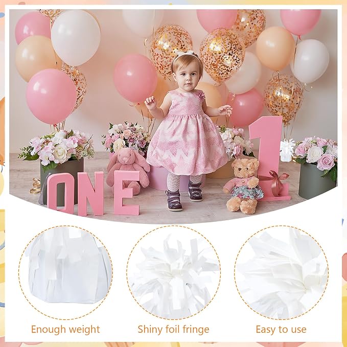 8 Pcs White Metallic Balloon Weights Holder Anchors Balloon Holder Weights - Image 3