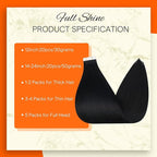Full Shine Invisible Seamless Tape in Hair Extensions Real Human Hair 22Inch Color 1 Jet Black Double Sided Tape in Extensions Skin Weft 20Pcs 50 Gram Add Length for Wedding Natural Straight
