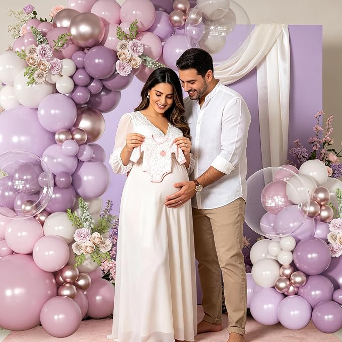 Dusty Purple Balloon Arch Kit Pink and Lavender Balloon Garland | 126Pcs Light - Image 5