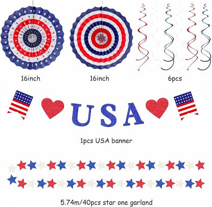 Red-White Blue Memorial-Day Patriotic Decorations - Image 7