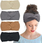 DRESHOW Knit Crochet Headband for Women Ear Warmer Soft Turban Stretch Warmer Headbands Winter Fashion Head Wrap