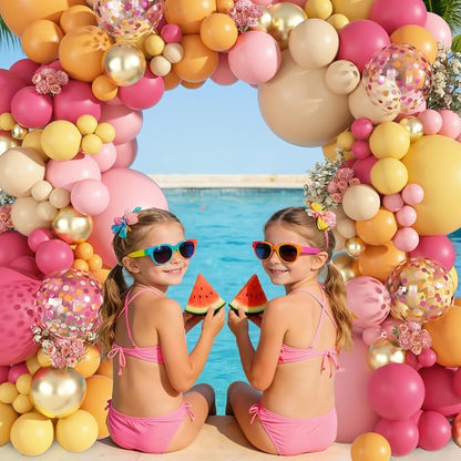 Ouddy Party 149Pcs Pink and Orange Balloon Garland Kit 18 12 10 5Inch | - Image 6