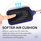 RHOS Hair Brush for Women & Men - Detangler With Nylon Bristles for Thick, Curly, Thin, Long, Wet & Dry Hair - Cushion Square Brush for Detangling, Smoothing (1 Pack-Purple)