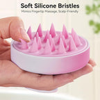 HEETA Scalp Massager Hair Growth, Soft Silicone Scalp Scrubber Shampoo Brush for Exfoliation, Dandruff Removal Head Massage Stress Relax, Wet & Dry Use for Thick Thin Curly Hair Care, Gradient Purple