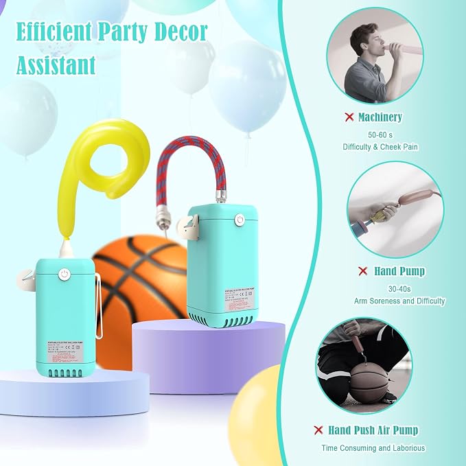 Ball Pump Balloon Pumps Electric, Balloon Pump Portable Long Animal Balloon Pump - Image 4