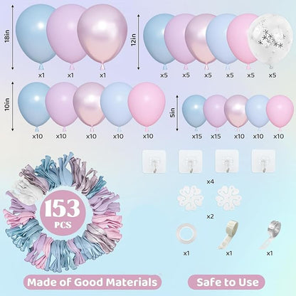 Amandir 153pcs Pink Purple Blue Balloons Arch Garland Kit Different Sizes | 18 - Image 5