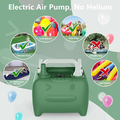 OWill Balloon Pump Electric, Portable Dual Nozzle Balloons Air Pump Electric - Image 5