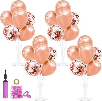 ZJDHPTY 4Set Rose Gold Balloon Stand Table Centerpieces Party Decor | Birthday by ZJDHPTY