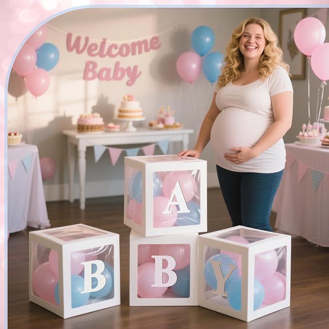 Ledido Baby Boxes with Letters for Baby Shower Decorations with 38 Balloons - Image 4