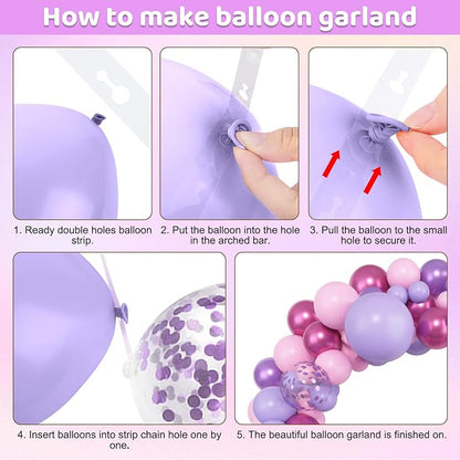 Amandir 153pcs Pink Purple Balloon Garland Arch Kit Different Sizes | 18 12 10 - Image 3