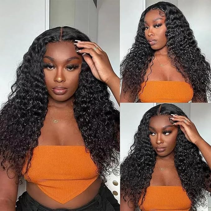 13x6 Lace Frontal Wigs Virgin Curly Human Hair Wigs 250% Density 20 Inch Deep Wave Lace Front Wigs Human Hair 13x6 Full Lace Front Wigs Pre Plucked for Women Natural Color
