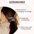 Scrunchies for Women, 12 Pcs Neutral Brown Tones Velvet Scrunchies - Classic Thick Elastic Hair Ties for a Soft Ponytail