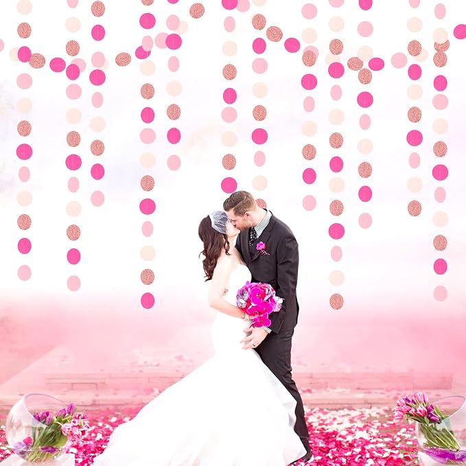 Hot-Pink Rose-Gold Party Decorations Garland - 52ft Wedding Bridal Shower - Image 7
