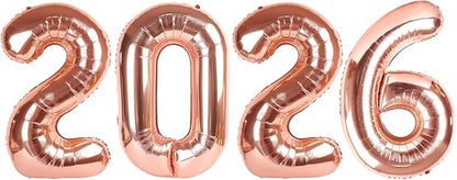 Number Balloons 40 Inch Rose Gold 2026 Balloon by Mluchee