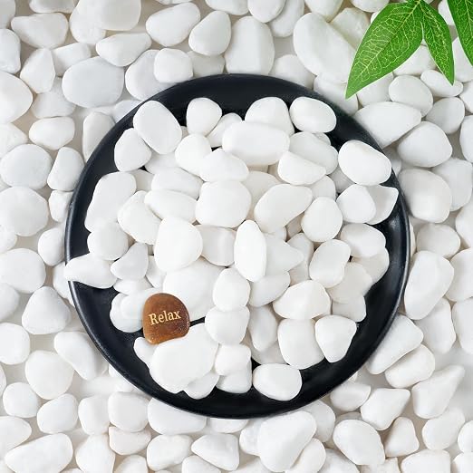 SIDONG 5 LB White River Rocks, 0.4-1.2 Inches Matte Pebbles by SIDONG
