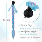 SEGO 1PCS/2PCS Helmet Pigtail Braids with Detachable Suction Cup Bowknot Ponytail Hair Many Colors (Helmet not Included)