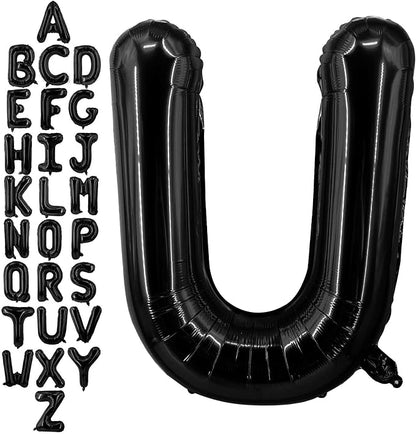 40 Inch Black Letter U Balloons, DIY Phrase Foil Alphabet Letter U Balloons DIY by LHOAVWE