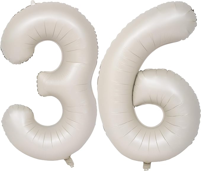 40 In Cream white Number Balloons Helium Foil Mylar Balloon Digital 36 | by Exquisitehighqualitypartydecorationstomeetyoureveryneed%EF%BC%81
