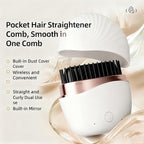 Mini Straightener, New Rechargeable Wireless Portable Hair Straightener Comb, 3-Speed Temperature Control, Rapid Heating & Anti Scald Shell,Idea for Home Travel (White)