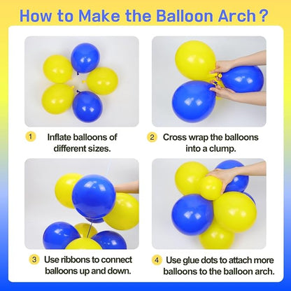 131pcs Blue and Yellow Balloon Arch Kit - Image 3