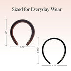 Kitsch Velvet & Satin Headbands for Women - Non Slip, Soft and Lightweight - Stylish Headbands for Girls with Chic Neutral Shades | Ideal Gifts for Women - Black & Chocolate, 2pc Set