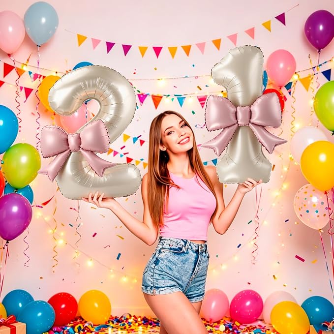 40 Inch Cream Number 1 Balloon - Image 4