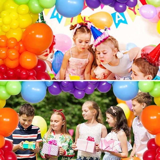Rainbow Balloon Arch Kit 111Pcs 18 12 5 Inch Latex Colorful Party Balloons - Image 6