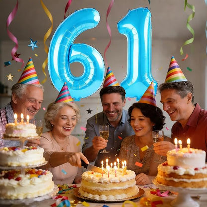 40 Inch Number 61 Balloons for 61st Birthday Party Decorations, 0-100 Jewelry - Image 2