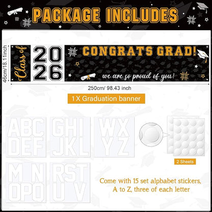 Graduation Congratulations Banner Decorations, Class 2026 Personalized - Image 2