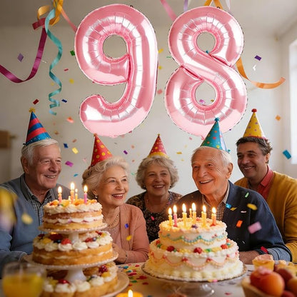 40 Inch Number 98 Balloons for 98th Birthday Party Decorations, 0-100 Jewelry - Image 2